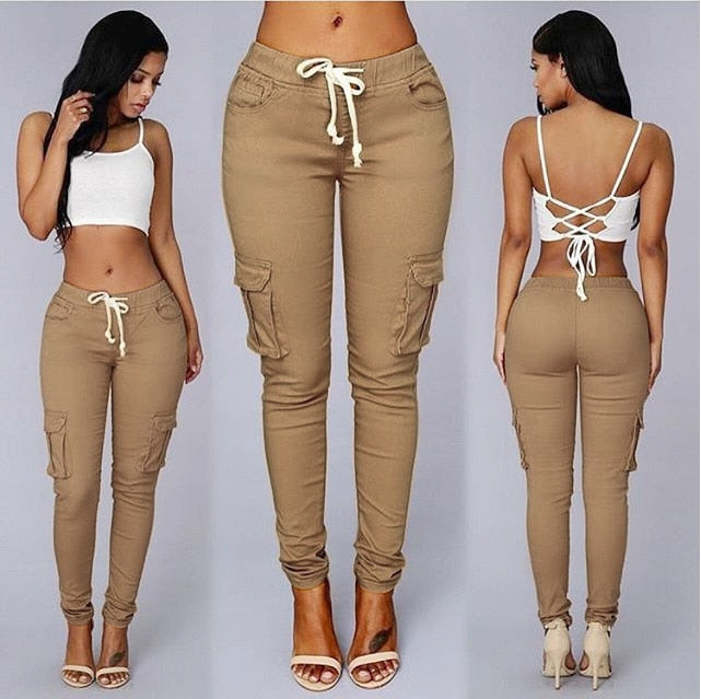 Lace Up Waist Casual Pants