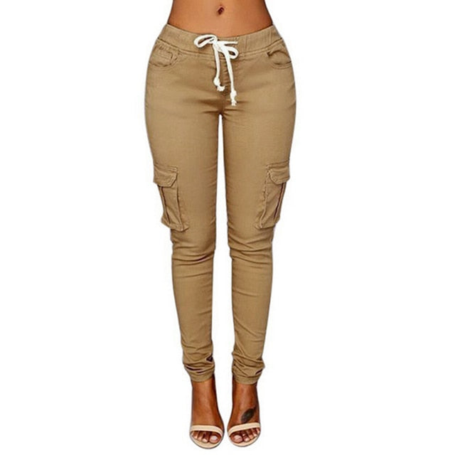 Lace Up Waist Casual Pants