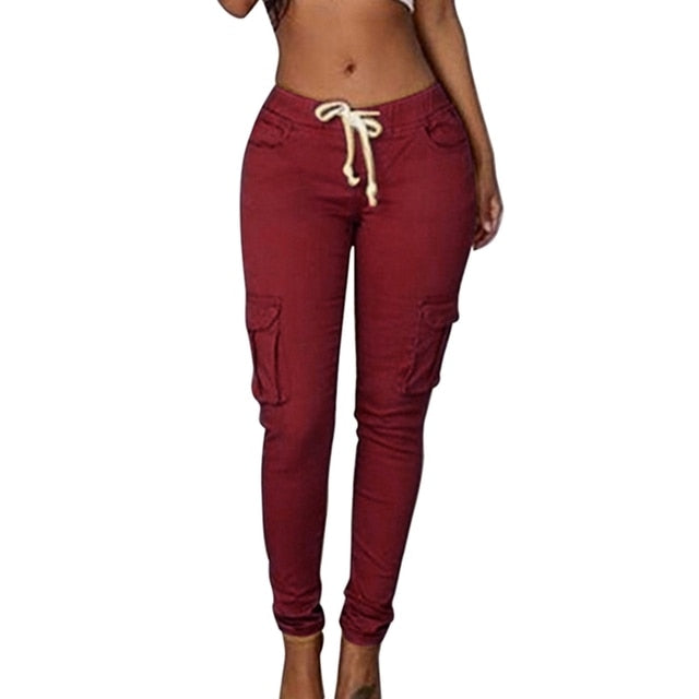 Lace Up Waist Casual Pants