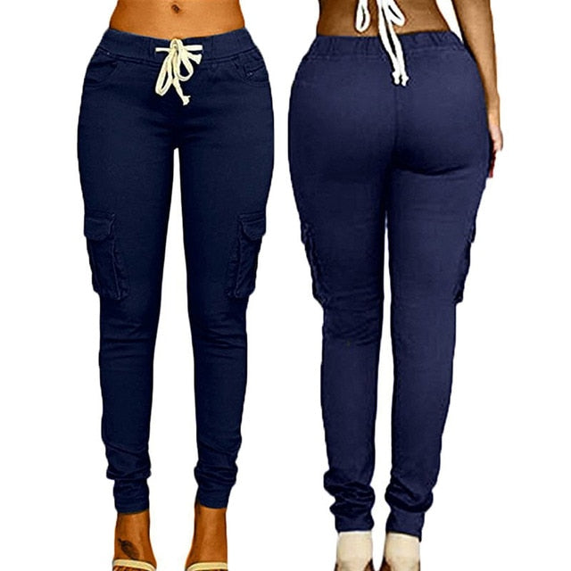 Lace Up Waist Casual Pants