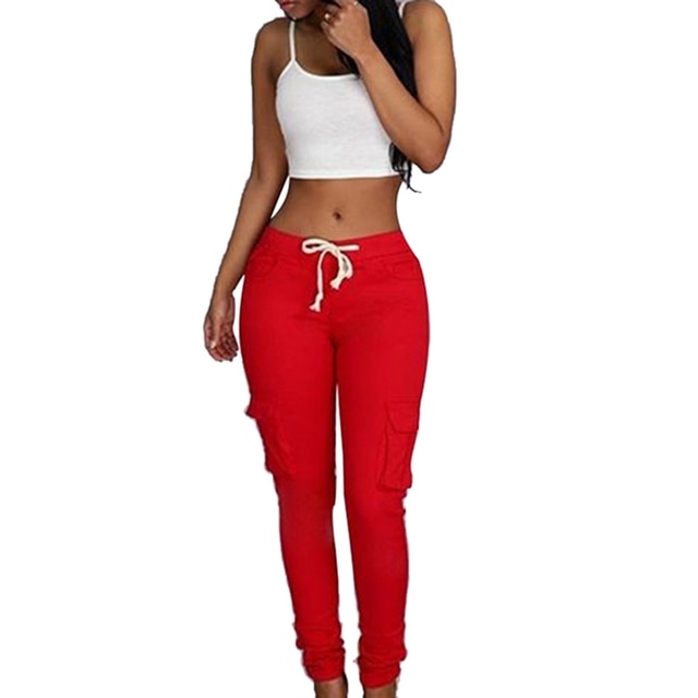 Lace Up Waist Casual Pants