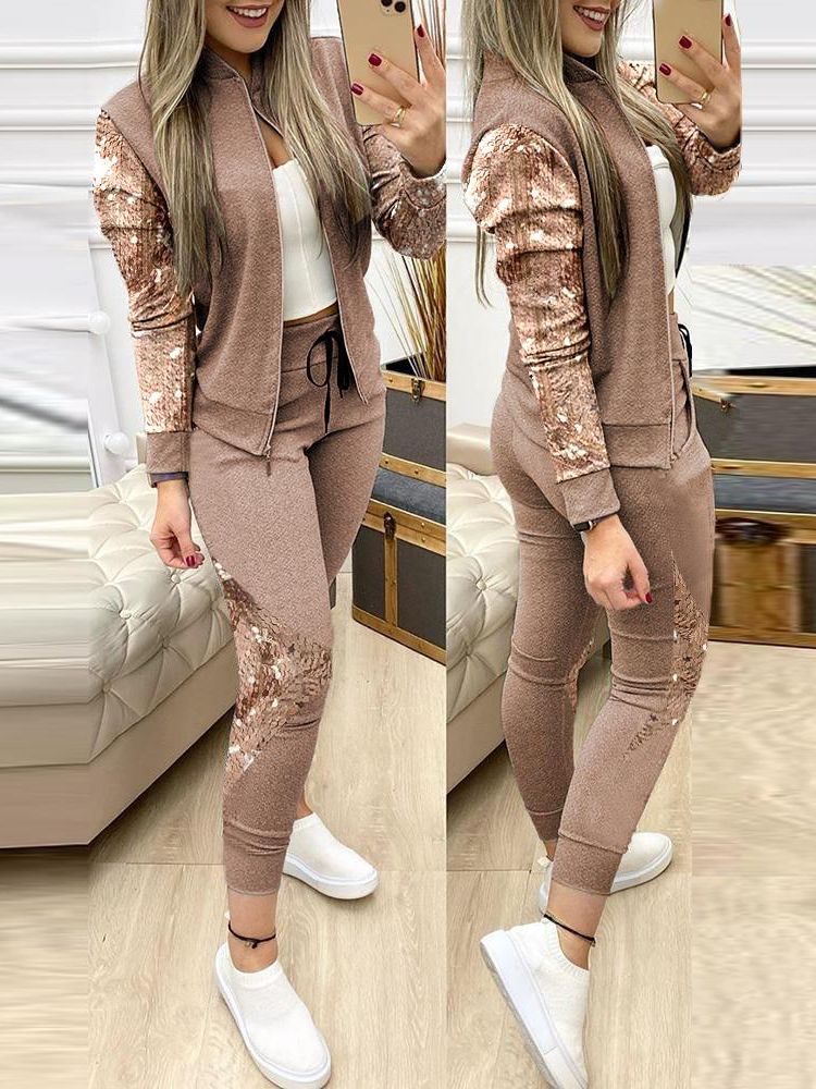 Tracksuit Zipper Top And Pants