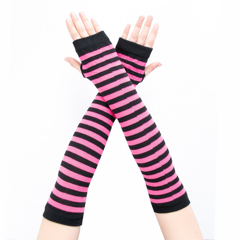 Stylish Long Black Fishnet Fingerless Gloves