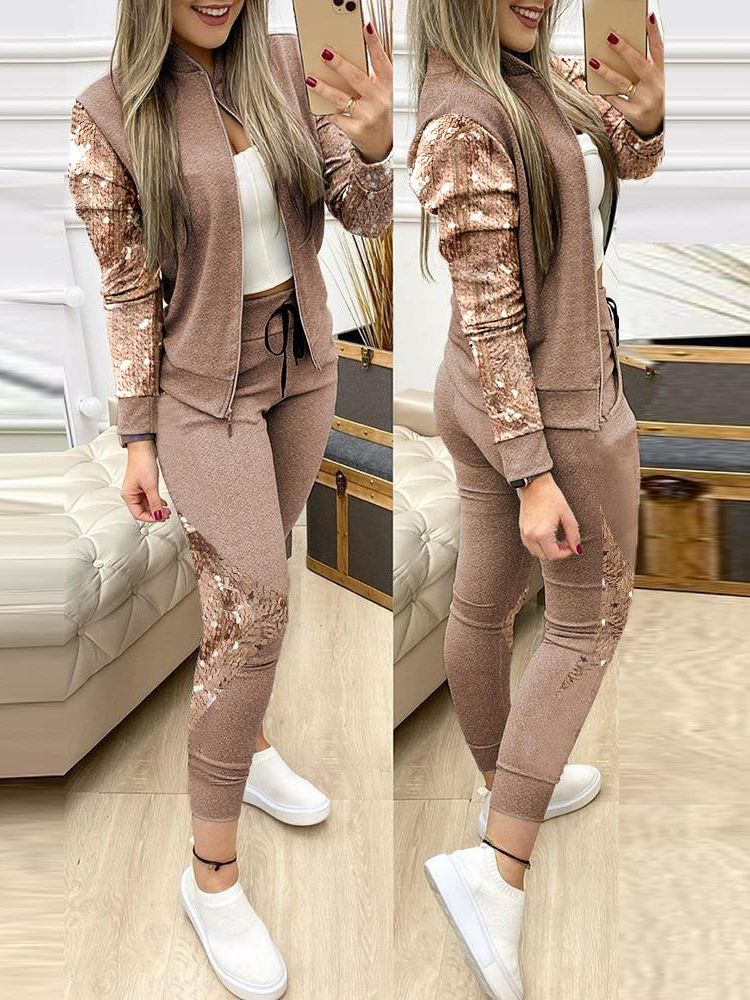 Tracksuit Zipper Top And Pants