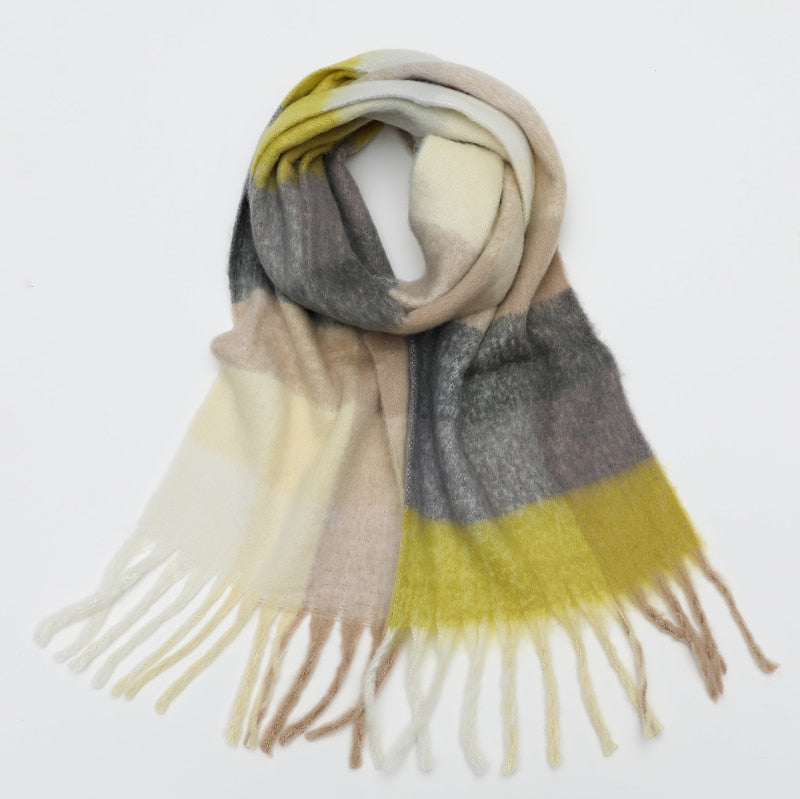 Rainbow Cashmere Plaid Scarf