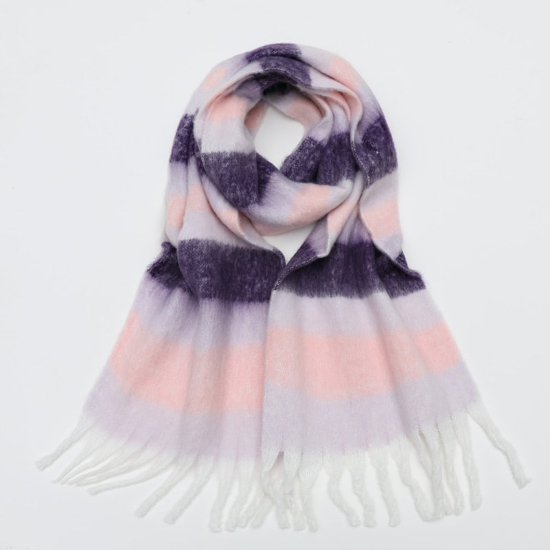 Rainbow Cashmere Plaid Scarf