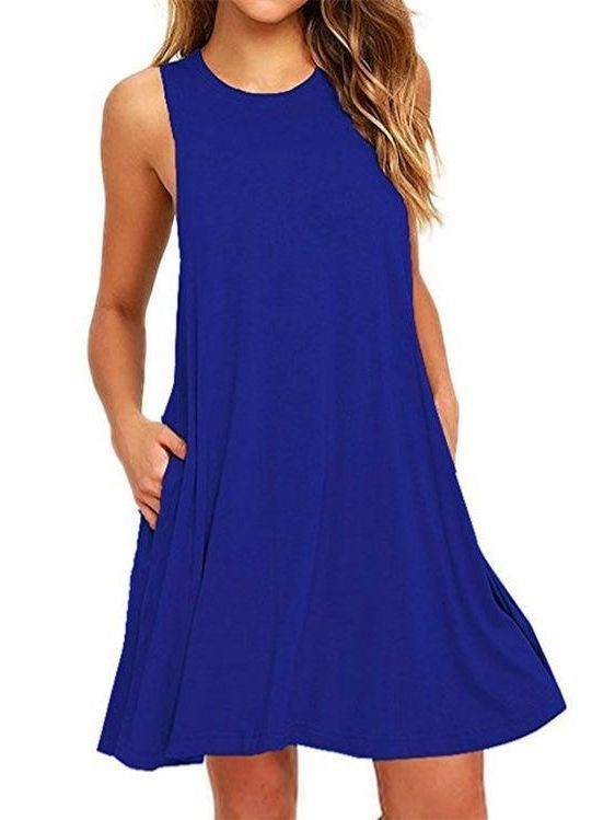 Short Sleeve O-Neck Tops Casual Loose Dress