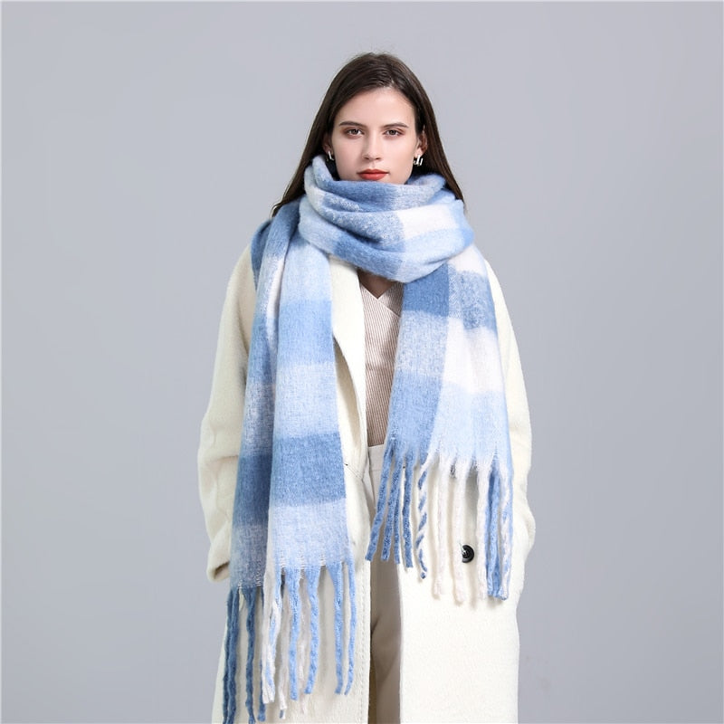 Rainbow Cashmere Plaid Scarf