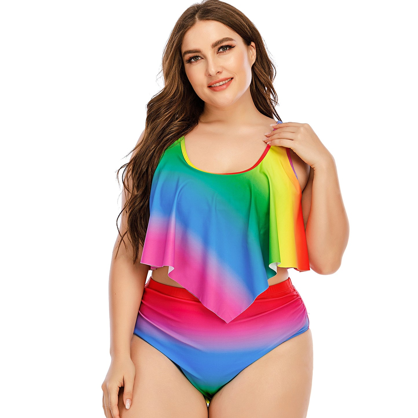 Summer Plus Size Two Pieces Women's Bikinis Set