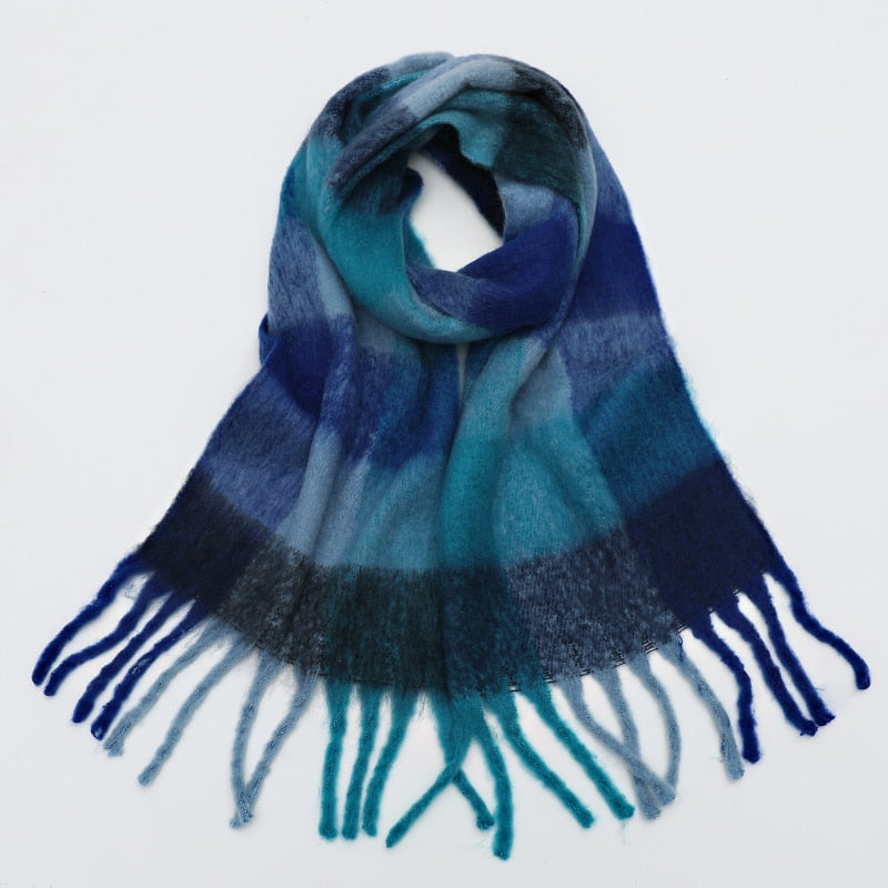 Rainbow Cashmere Plaid Scarf