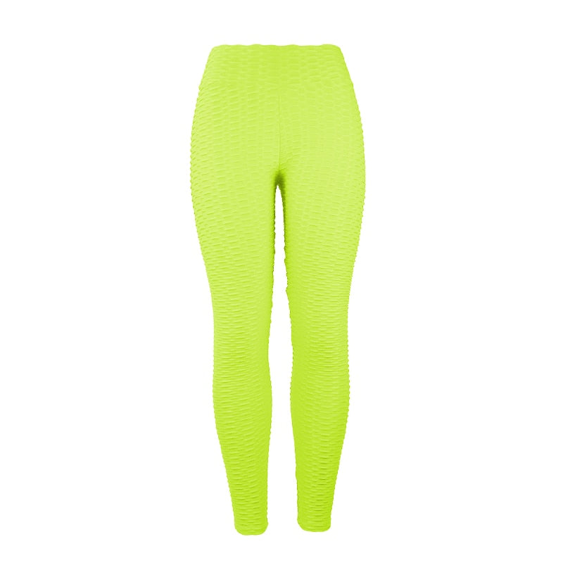 High Waisted Waffle Textured Fitness Leggings