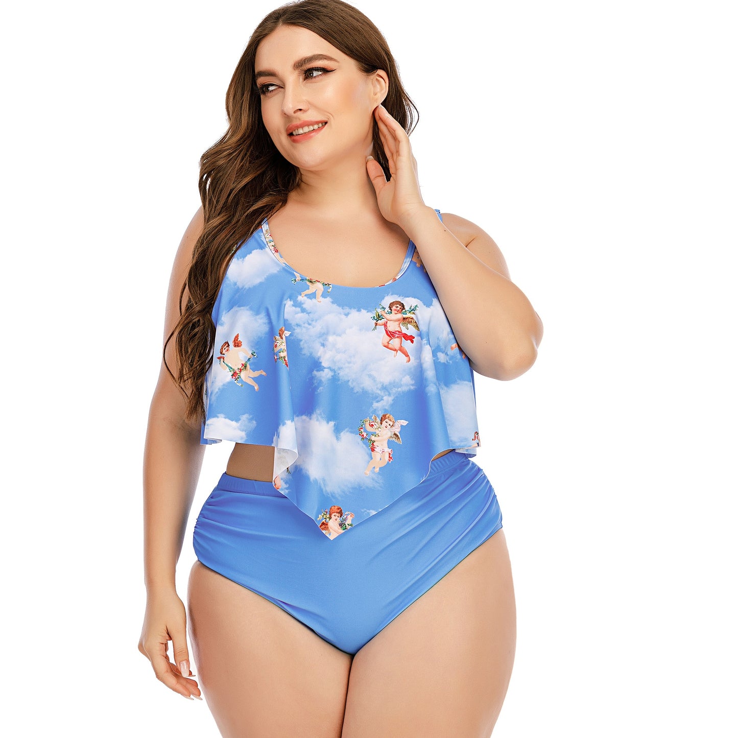 Summer Plus Size Two Pieces Women's Bikinis Set