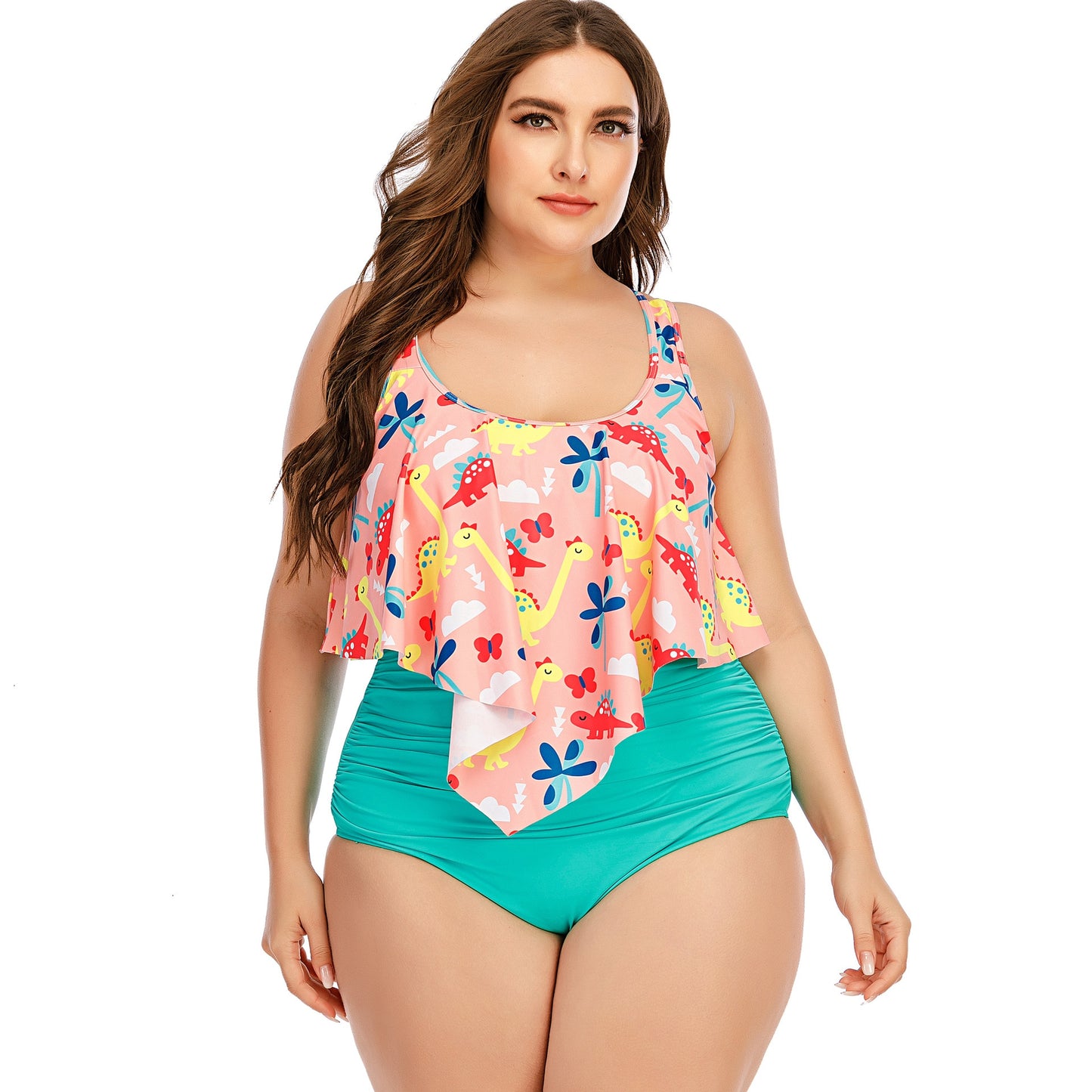 Summer Plus Size Two Pieces Women's Bikinis Set