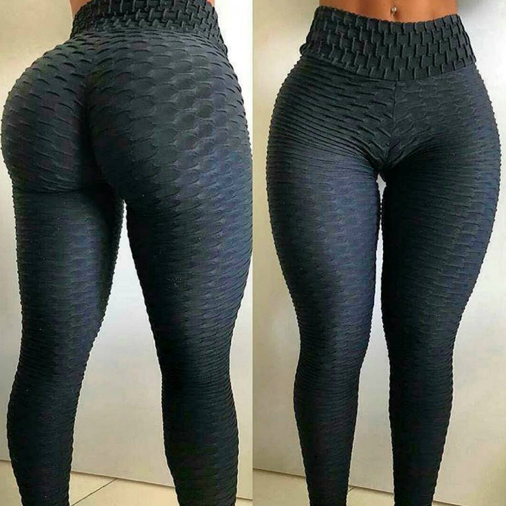 High Waisted Waffle Textured Fitness Leggings