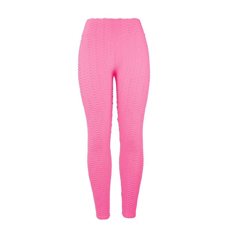 High Waisted Waffle Textured Fitness Leggings