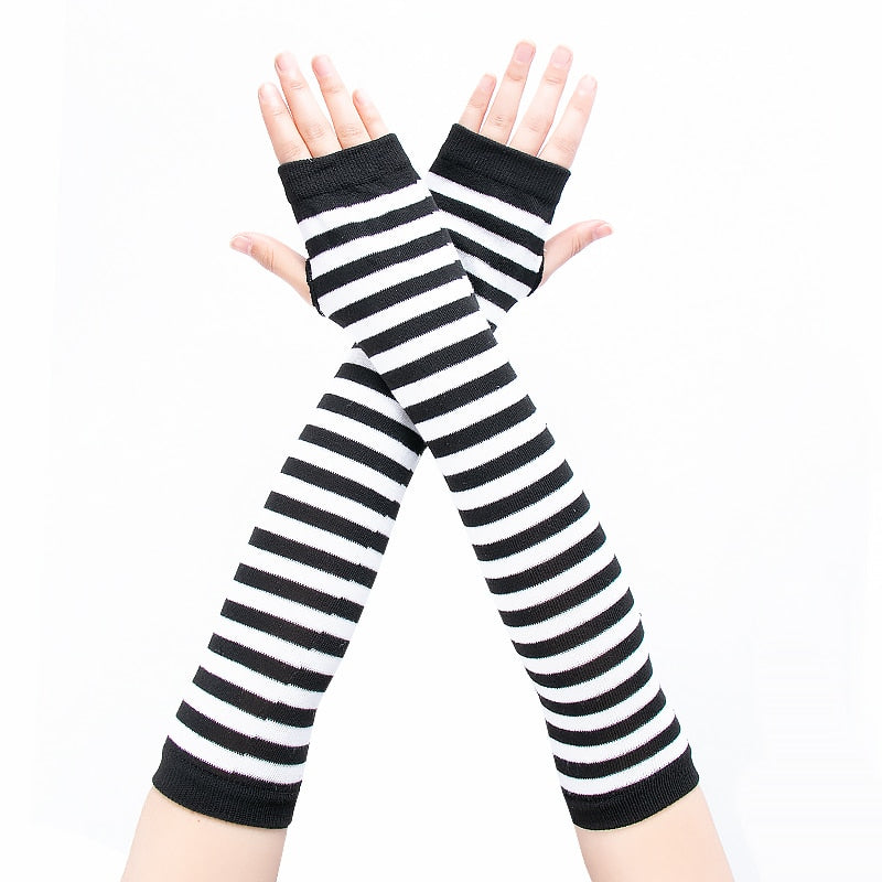 Stylish Long Black Fishnet Fingerless Gloves