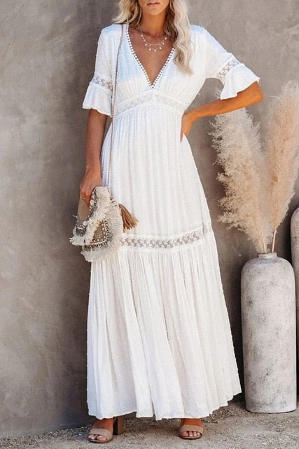 Embroidered maxi clearance dress long sleeve